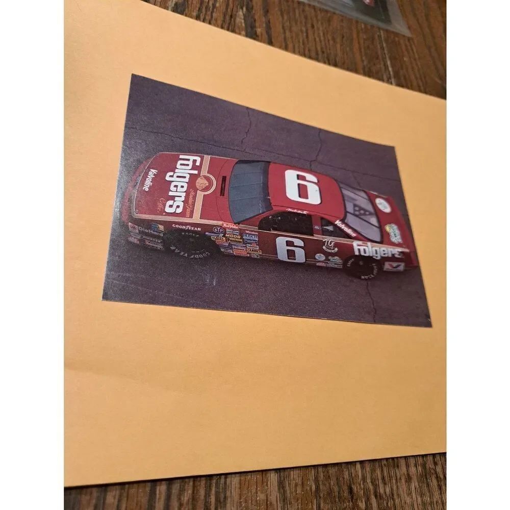 Mark Martin Folgers Racing Team Postcard 6 Ford Thunderbird Roush NASCAR Vintage